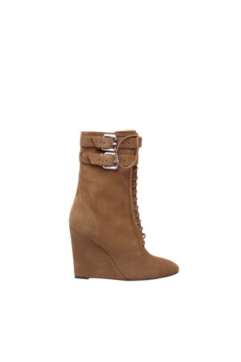 Lace Up Wedge Half Boots