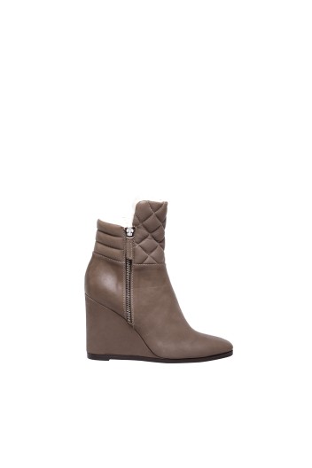 Diamond Quilted Wedge Half Boots
