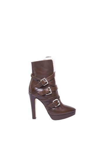 Buckle High Heel Ankle Boots